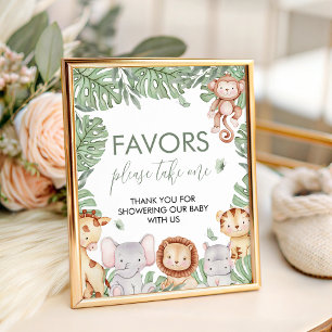 Safari-Baby-Shower-Geschenke-Schild Sockelschild