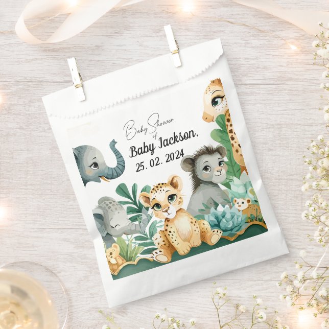 Safari Baby Shower Geschenktütchen (Ausgeschnitten)