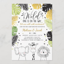 Safari Baby shower invitation Zoo Wild Jungle anim