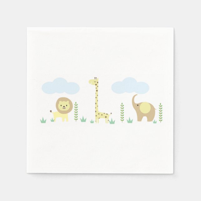 Safari Baby Shower Napkins Serviette (Vorderseite)