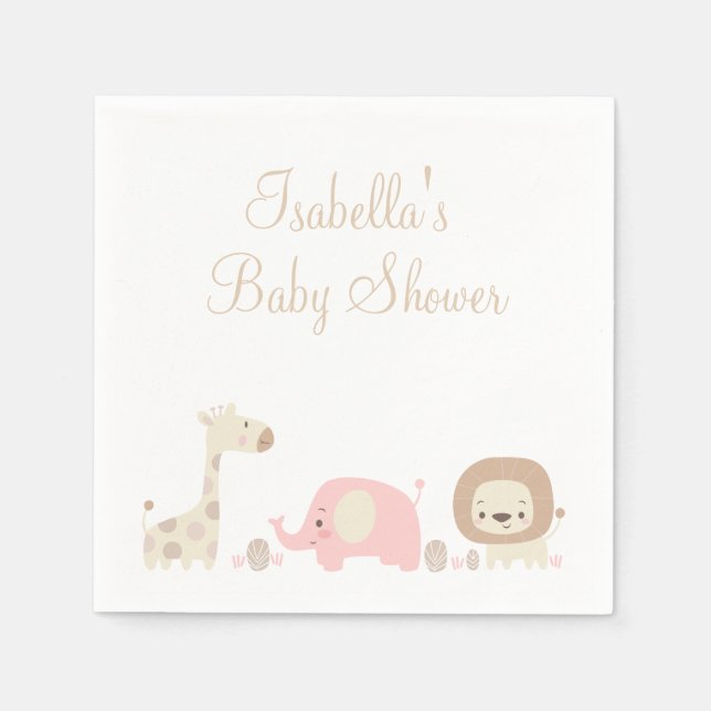 Safari Baby Shower Napkins Serviette (Vorderseite)