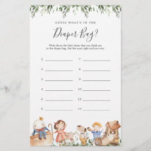 Safari Baby Shower rät, was in der Windelbeutel is