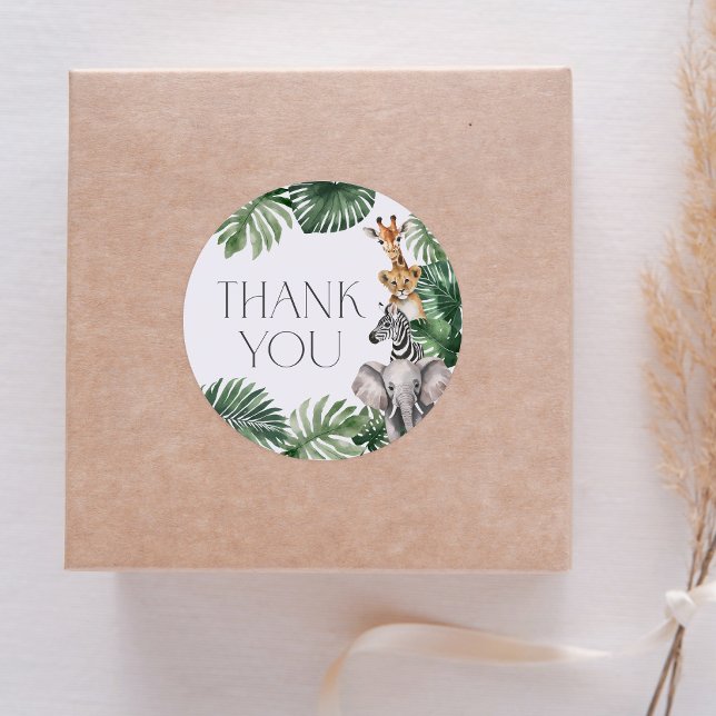 Safari Baby Shower Runder Aufkleber (Von Creator hochgeladen)