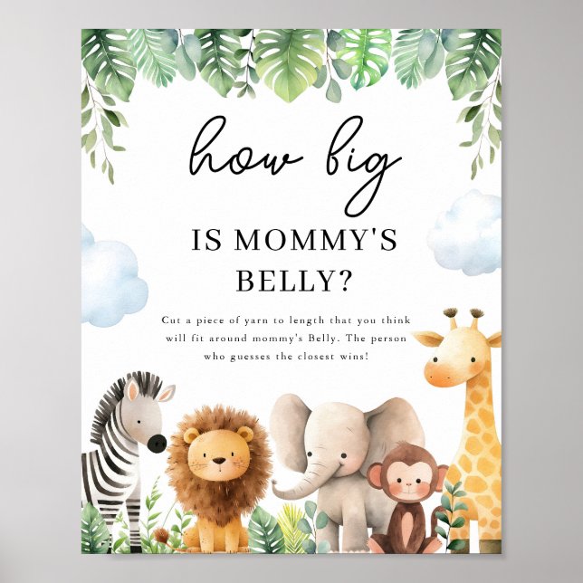 Safari Baby Shower Signs - Mommy's Bly Poster (Vorne)