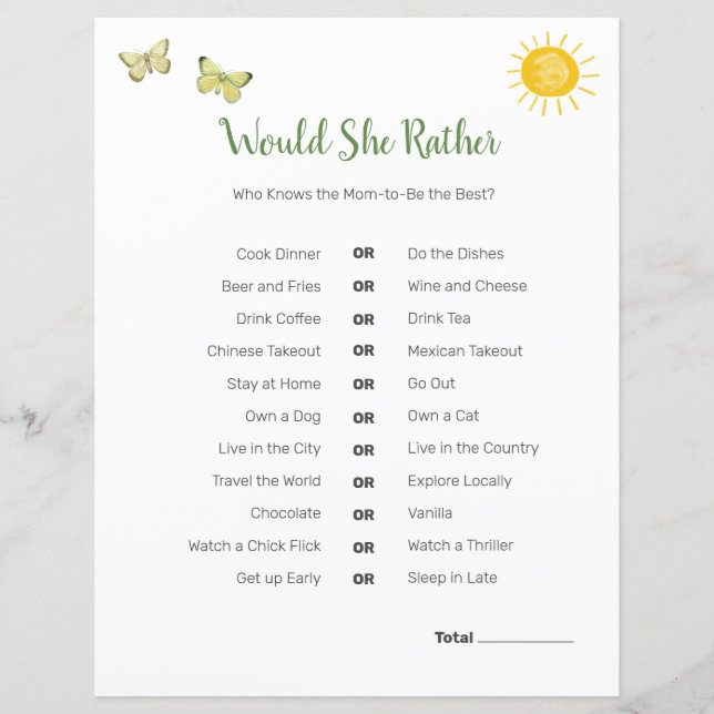 Safari Baby Shower Theme | Würde sie eher spielen (Vorderseite)