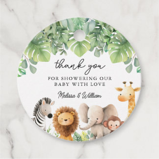 Safari Baby Shower Vielen Dank Geschenkanhänger