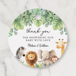 Safari Baby Shower Vielen Dank Geschenkanhänger