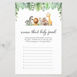 Safari Baby Showspiel - Name für Baby Food Flyer