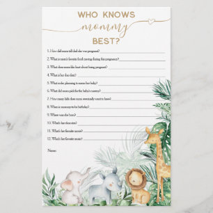 Safari-Baby-Tier-und-Grün-Baby-Shower-Spiel
