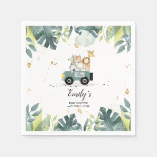 Safari Babydusche Papier Napkin Drive by Dusche Serviette