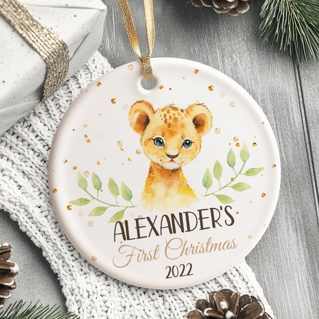 Safari Baby's First Christmas Ornament (Celebrate your little one’s very first Christmas with this adorable personalized ornament! A perfect)