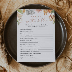 SAFARI Babys in der Bibel Baby Shower Game Card Einladung