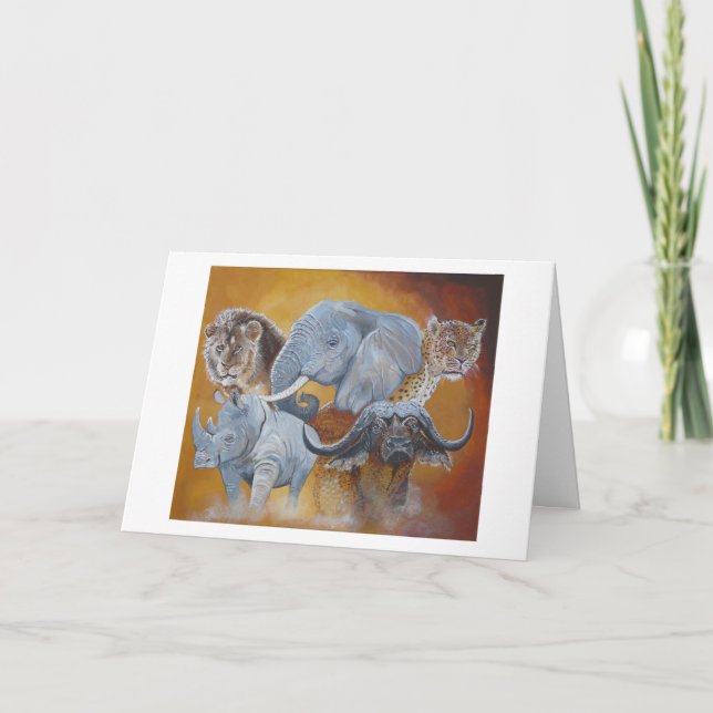 Safari Big 5 Carte Anniversaire (Devant)