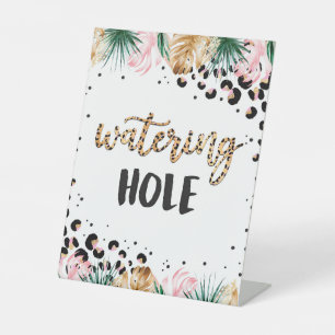 Safari Birthday Leopard Print Watering Hole Sockelschild