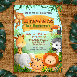 Safari Birthday Party Einladung
