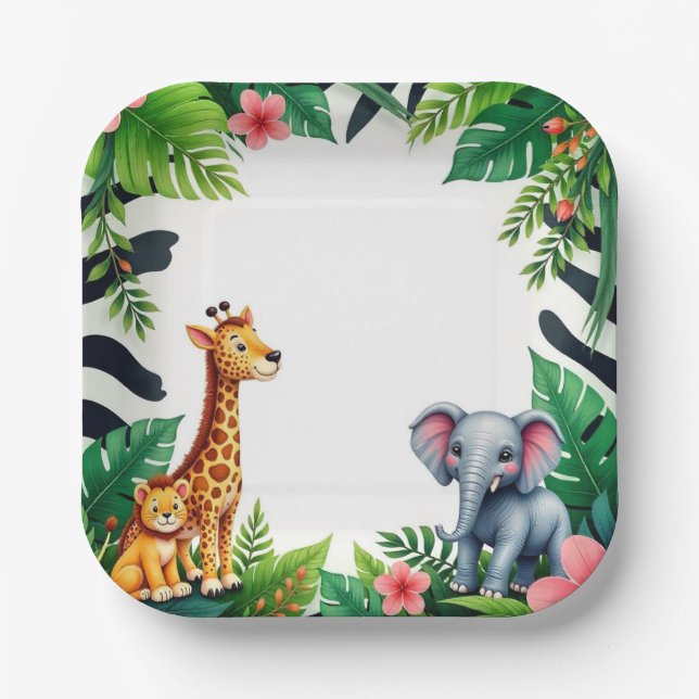 Safari Birthday Party Paper Teller (Vorderseite)