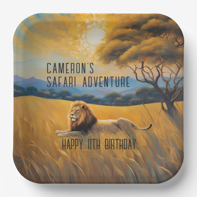Safari Birthday Party Pappteller (Vorderseite)