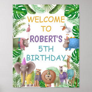 Safari Birthday Party Willkommenszeichen Poster