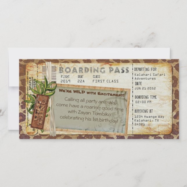 Safari Boarding Pass 2 (Vorderseite)