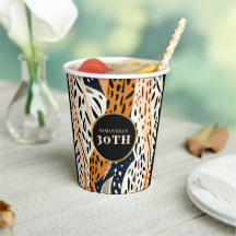 Safari Boho-Papierbecher African Print-Partybecher