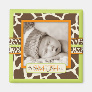 Safari Boy Green Foto Magnet