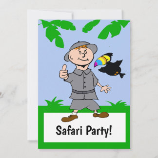 Safari Boy & Toucan Dschungel-Themen-Einladung Einladung