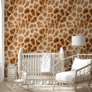 Safari Brown Cream Giraffe Tier Tapete