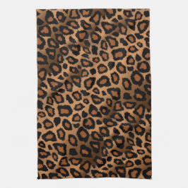 Safari Brown Leopard Animal Print Handtuch