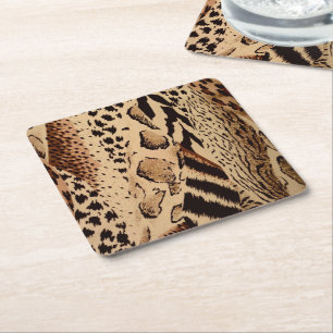 Safari Brown Rechteckiger Pappuntersetzer