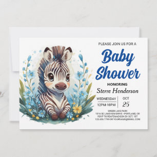 Safari Chic Magic Zebra Boy Baby Dusche Einladung