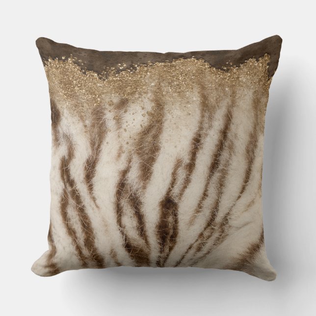 Safari Chic: Tierhaut Textur Kissen Kissen (Vorderseite)