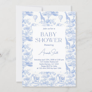 Safari Chinoiserie Toile de Jouy Babydusche Einladung
