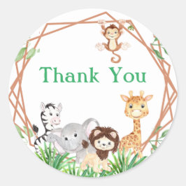 Safari Danke, Jungle Birthday, Dusche Runder Aufkleber