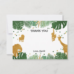 Safari danken Ihnen, wilde Tiere Zoo-Dschungel zu Dankeskarte