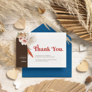 Safari Desert Boho Flowers Carte de remerciements