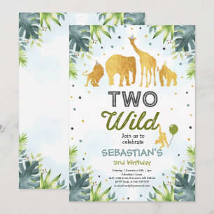 Safari Deux Invitation D'Anniversaire Sauvage Deux