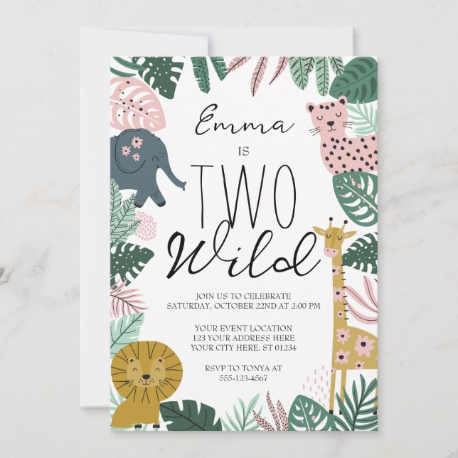 Safari Deux Invitation Sauvage, Anniversaire De La (Devant)