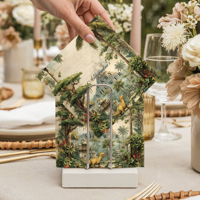 Safari Dino Baby Shower Serviette (Von Creator hochgeladen)