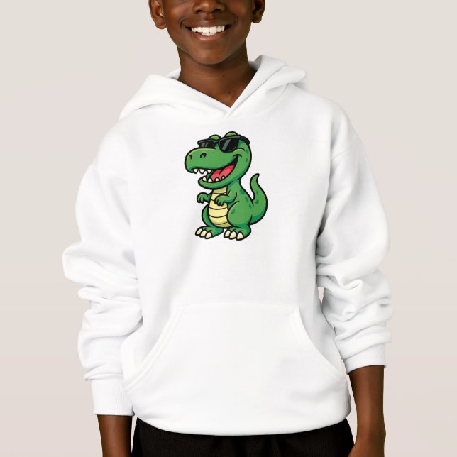 Safari-Dinosaurier mit Coolen Shades Hoodie (Vorderseite)
