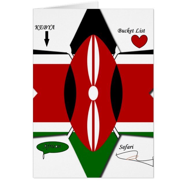Safari Drapeau Kenyan Conception : Liste de seaux (Devant)
