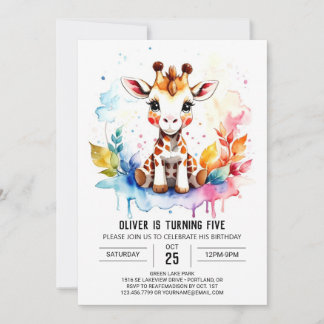 Safari Dreams Niedliche Giraffe Geburtstag Einladung