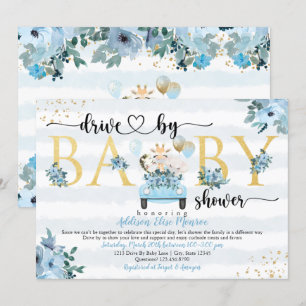 Safari Drive By Baby Boy Shower Invitation