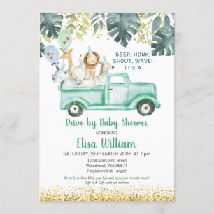 Safari Drive by Baby Shower Einladung