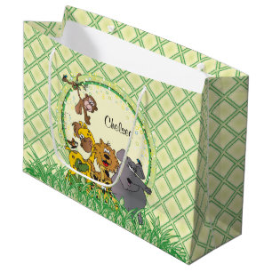 Safari-Dschungel-Baby-Tier-Babyparty Große Geschenktüte