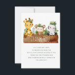 Safari Dschungel Babydusche Dank Karte<br><div class="desc">Baby Dusche danke Karte mit Skript und ein bezauberndes Baby Tiere. Text und Farben können personalisiert sein.</div>