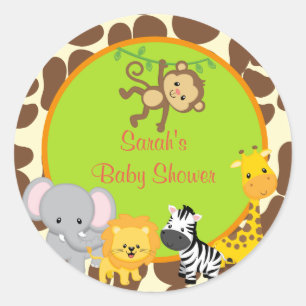 Safari-Dschungel-Babypartybevorzugungs-Aufkleber Runder Aufkleber