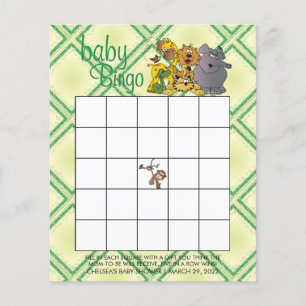 Safari-Dschungel-Babytier - Bingo-Spiel Flyer