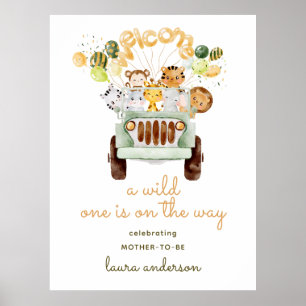 Safari Dschungel - Eine wilde Babyparty Begrüßung Poster