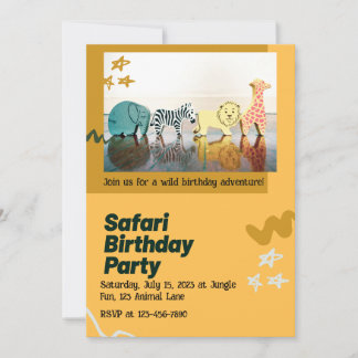 Safari-Dschungel-Geburtstag – editierbare Aquarell Einladung