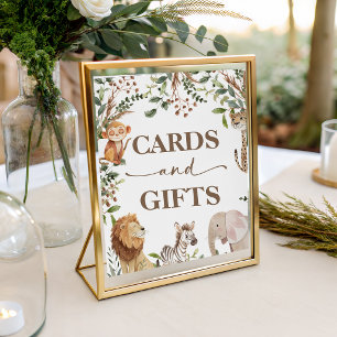 Safari-Dschungel-Karten und Geschenke Schild 8x10